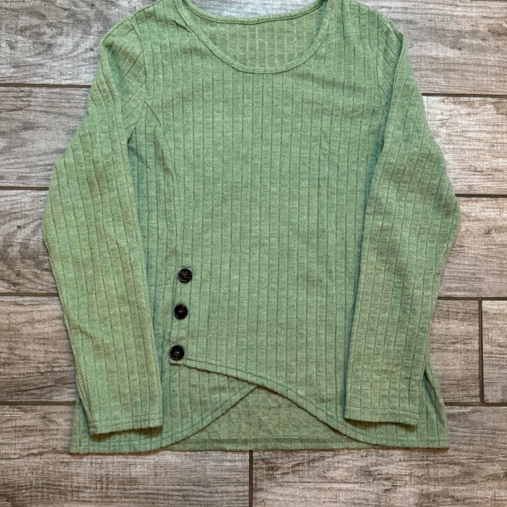 Amazon Basics Women’s Green Crewneck Sweater Size L NWOT